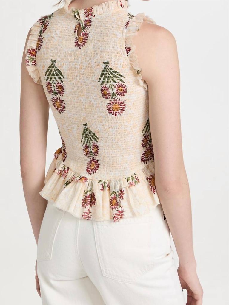 Alix of Bohemia Anjou Bijou Top In Pale Yellow