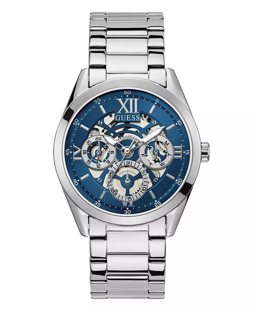 GUESS Men
s Multi-Function Silver-Tone Stainless Steel Watch 42mm 1