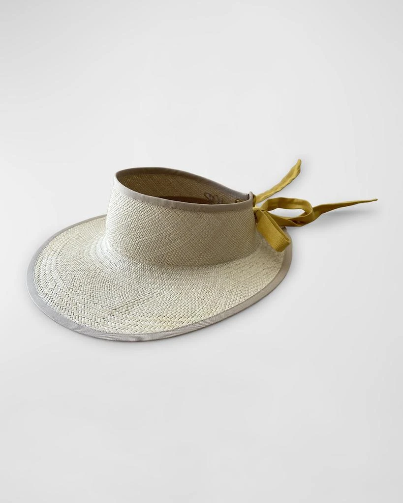 Van Palma Mia Woven Straw Visor With a Linen Scarf 1