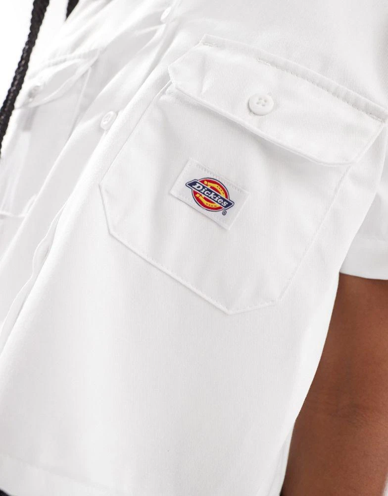 DICKIES Dickies cropped work shirt with pockets in white 4