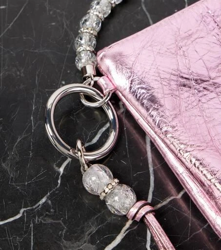 Jimmy Choo Callie Small metallic leather clutch 6