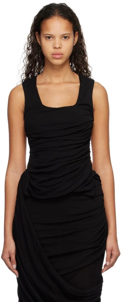 Subtle Le Nguyen Black Draped Tank Top 1