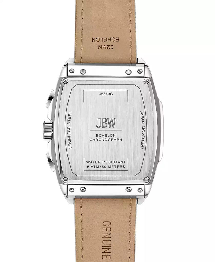Jbw Men's Echelon Chronograph White Genuine Calf Leather Watch