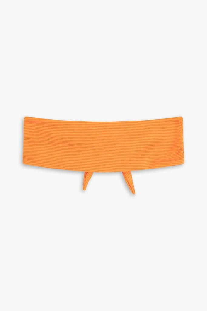 Mara Hoffman Abigail ribbed knotted bandeau bikini top 1