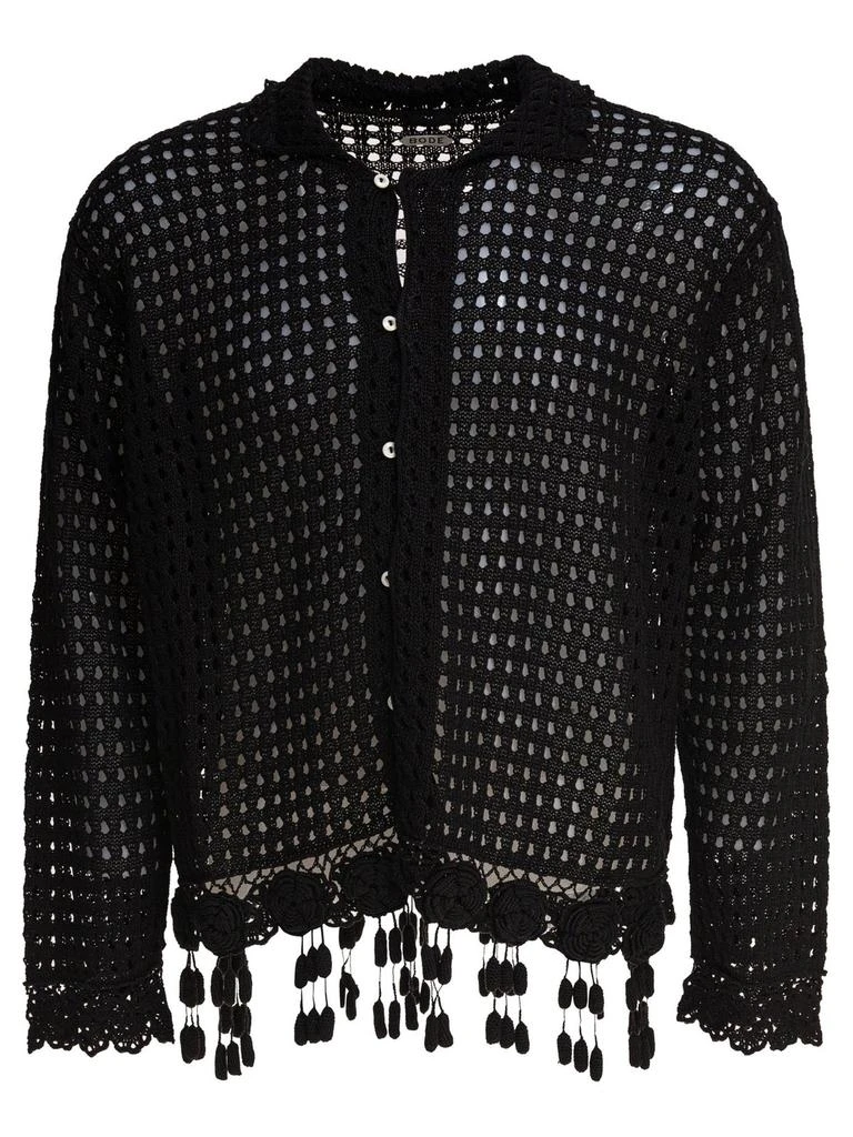 BODE Bode Crochet Button-Down Shirt 1