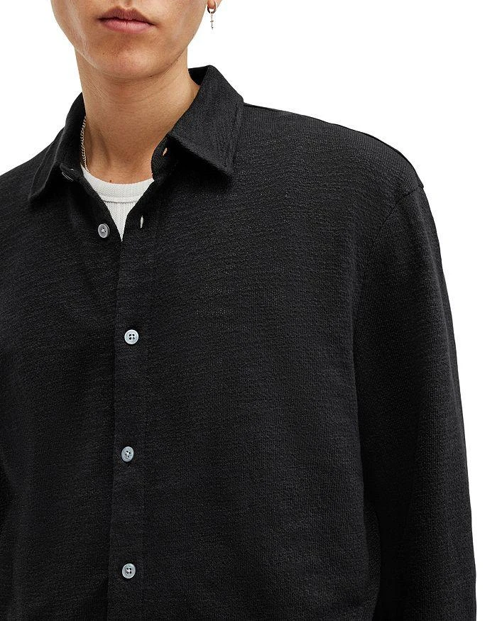 ALL SAINTS Foster Cotton Textured Oversized Fit Button Down Shirt 6