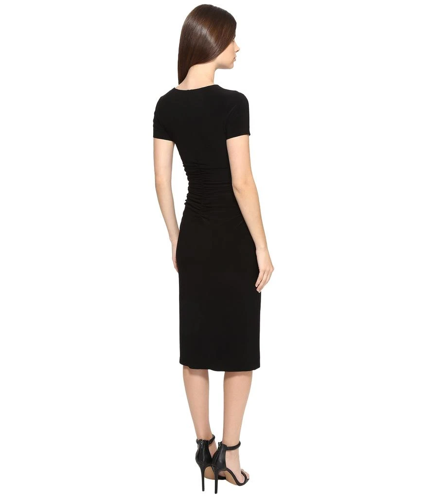 Norma Kamali Short Sleeve Crew Neck Shirred Waist Dress 3