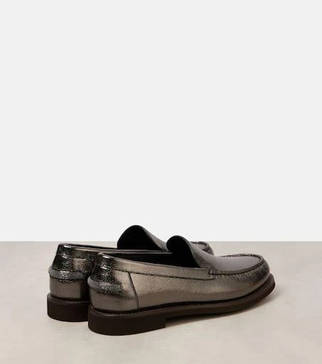 Brunello Cucinelli Metallic leather loafers 2