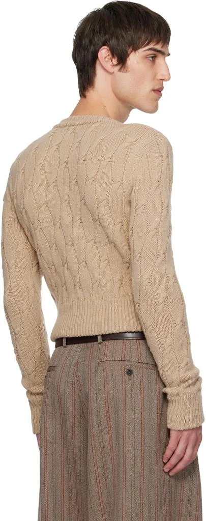 Dries Van Noten Beige Cable-Knit Cardigan 3