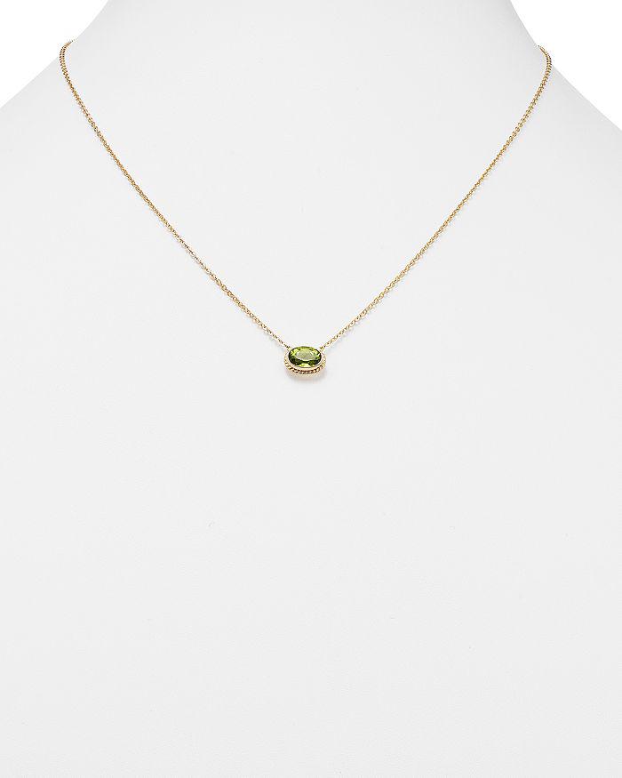 Bloomingdale's Peridot Bezel Pendant Necklace in 14K Yellow Gold, 18"