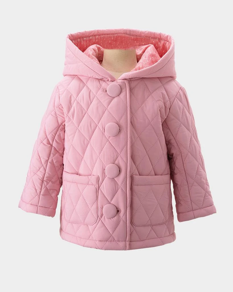 Rachel Riley Girl's Hooded Quilted Jacket, Size 6M-24M 1