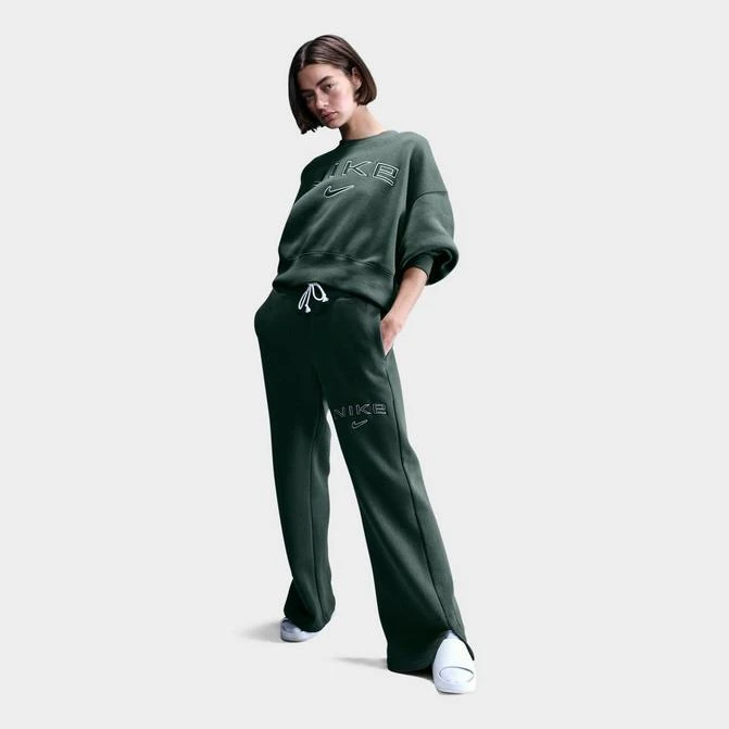 NIKE Women's Nike Sportswear Phoenix Fleece High-Waisted Wide-Leg Logo Pants 1