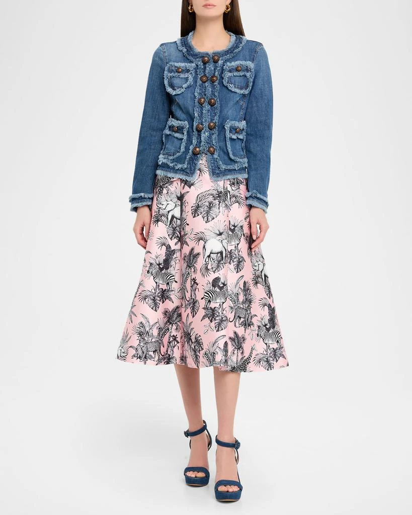 Maison Common Fringed Cotton-Stretch Denim Jacket 2