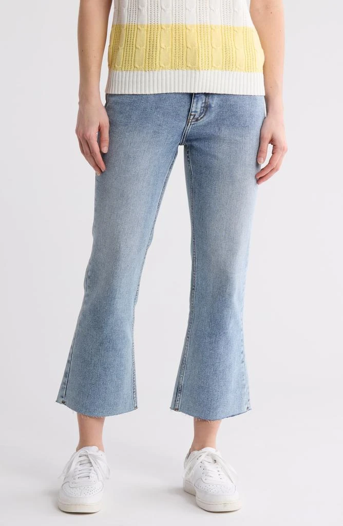 VIGOSS Raw Hem Mid Rise Crop Bootcut Jeans 1