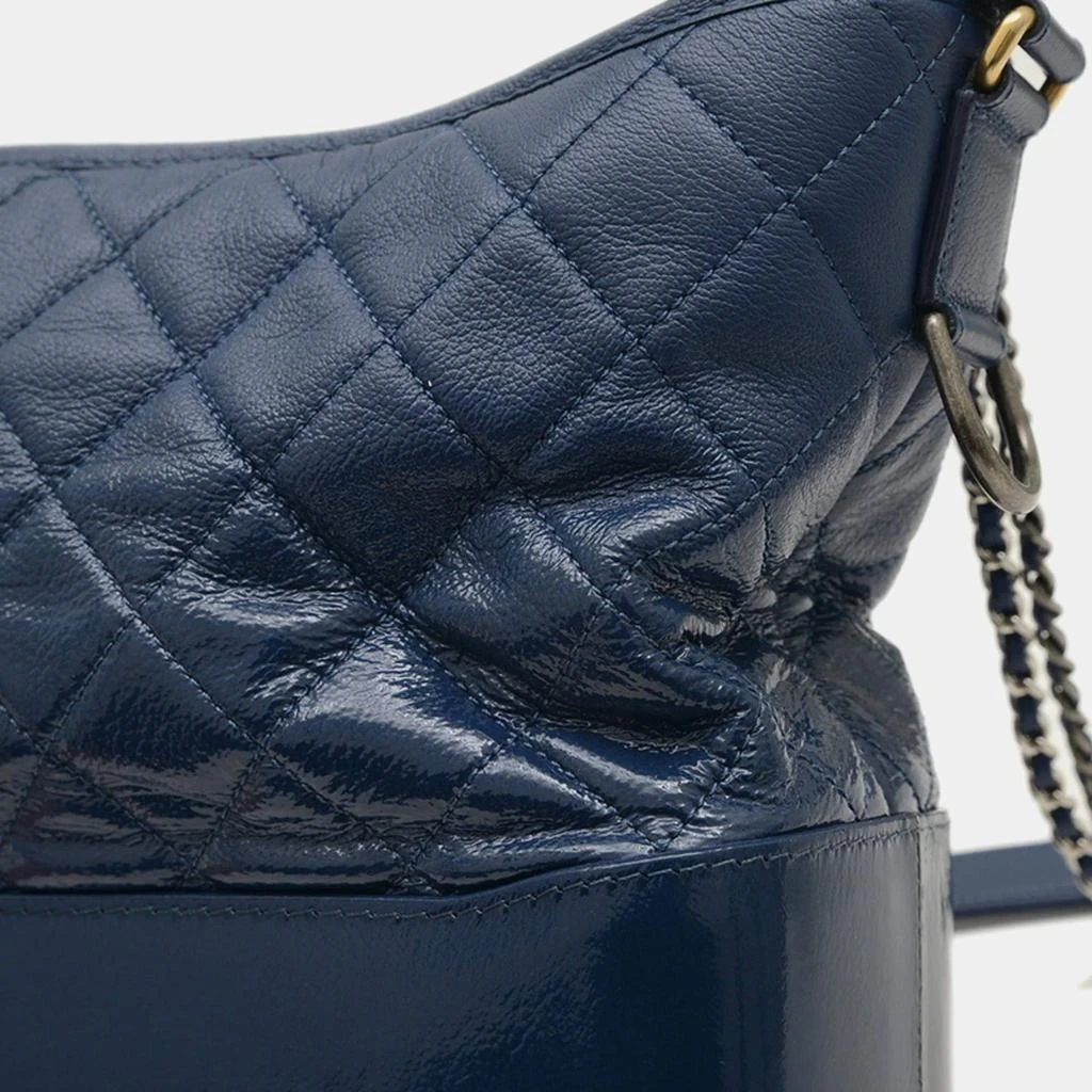 Chanel Chanel Blue Enamel Leather Gabrielle Hobo Shoulder Bag 4