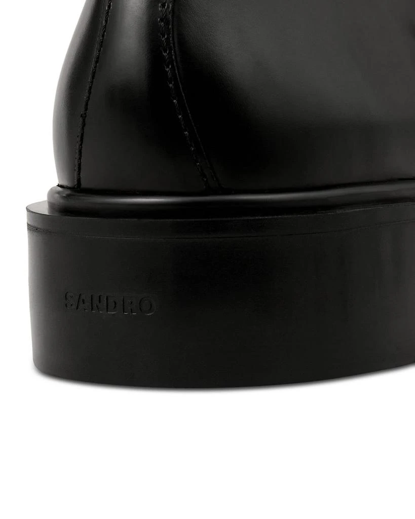 Sandro Glazed Leather Derby Shoes 4