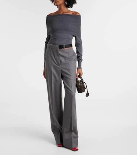 Stella McCartney Off-shoulder virgin wool top 2