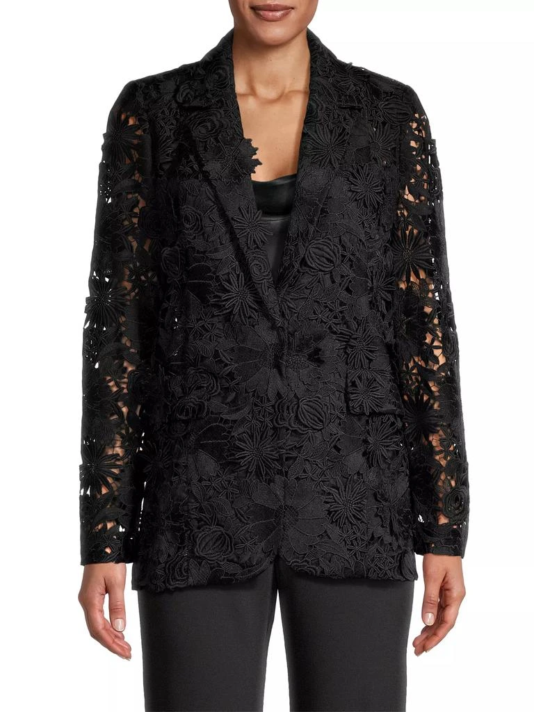 UNGARO Kehlani Floral Eyelet Jacket 3