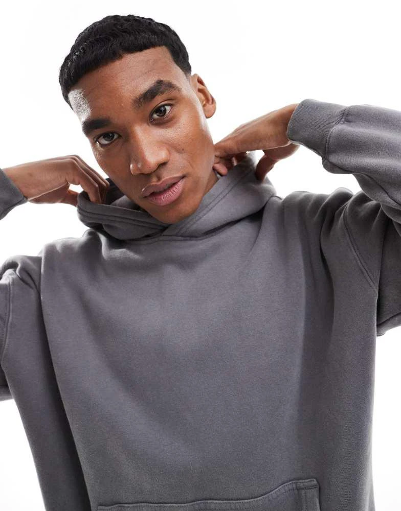 HOLLISTER Hollister boxy hoodie in grey wash 4