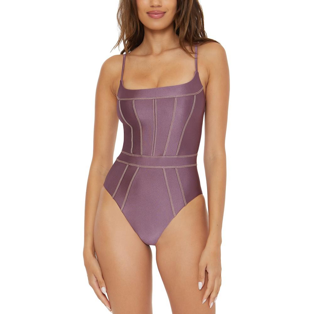 Becca Women's Stretch-Satin Seamed One-Piece Swimsuit