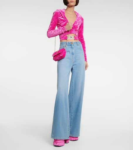 Versace Medusa Aevitas velvet platform pumps 2