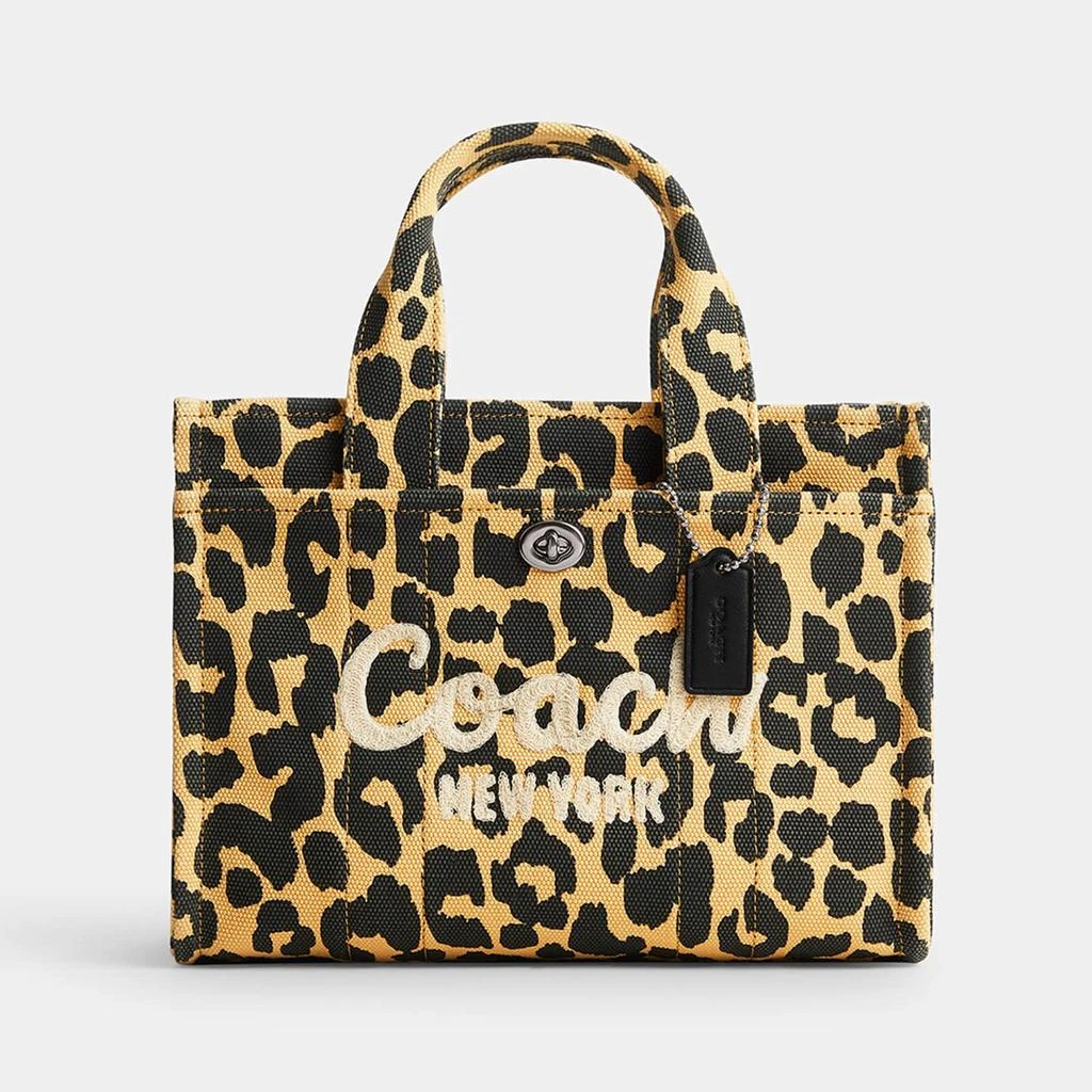 Coach Coach Cargo Tote 26 Leopard Print Cotton Canvas Bag 1