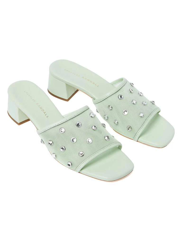 Loeffler Randall Brooke 40MM Crystal-Embellished Mesh Mules 3