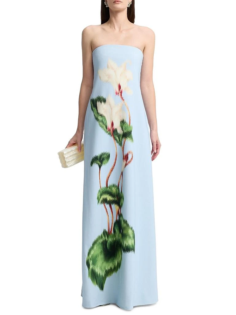 Oscar de la Renta Cyclamen Strapless Column Dress 2