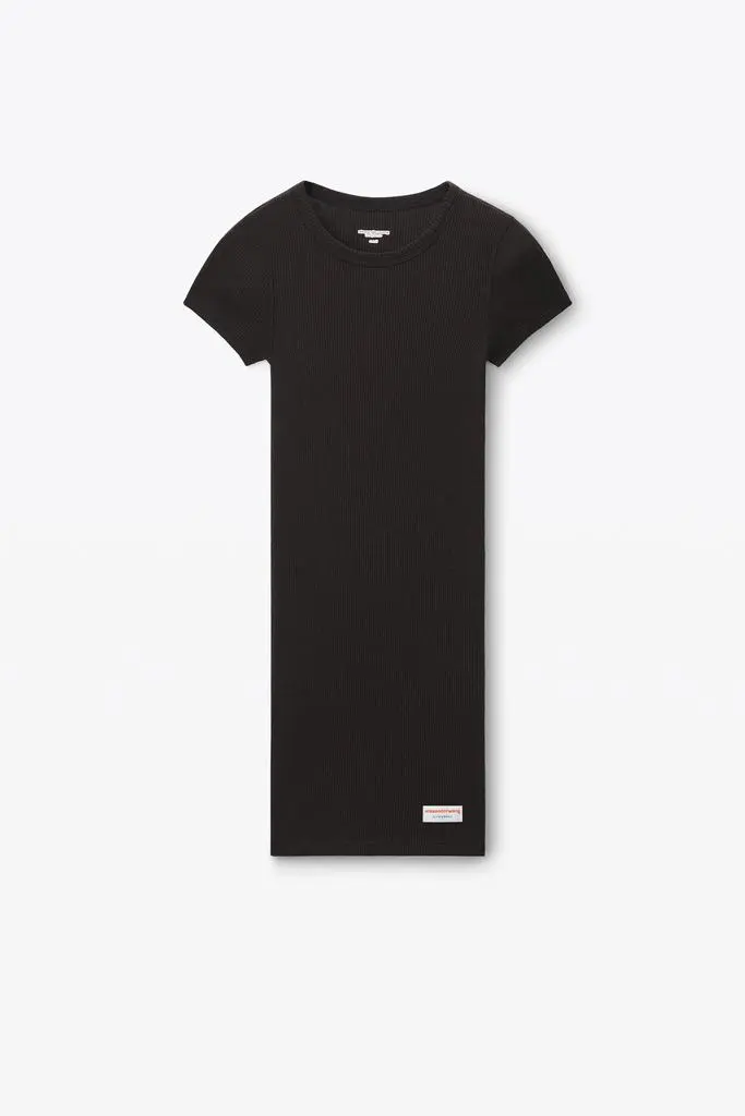 Alexander Wang short sleeve loungewear dress in ribbed cotton jersey 2