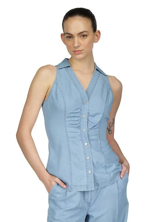 Michael Kors Women's Tencel Collared Top 1