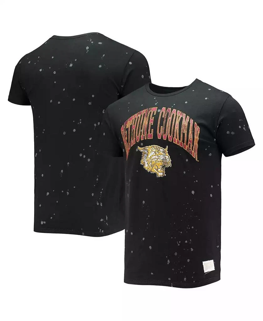 The Original Retro Brand Men's Black Bethune-Cookman Wildcats Bleach Splatter T-shirt 1
