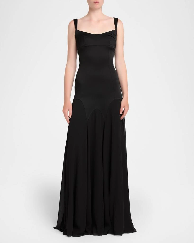 McQueen Sleeveless Satin Evening Dress 2