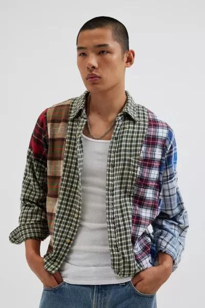 Urban Renewal Urban Renewal Remade Spliced Flannel Long Sleeve Button-Down Shirt 3