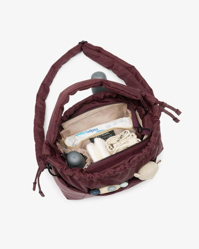 Tiba + Marl Mini Luna Drawstring Stroller Bag Burgundy 5