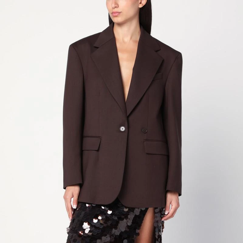 P.A.R.O.S.H. Single-breasted brown wool jacket 1