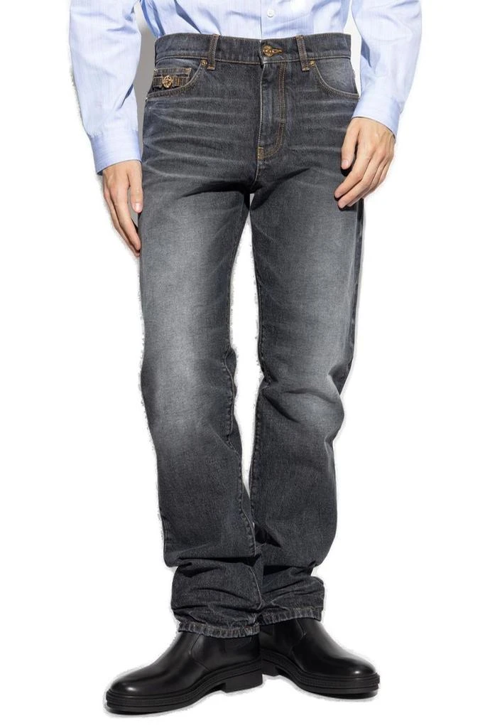 Versace Versace Logo-Patch Straight-Leg Jeans 2