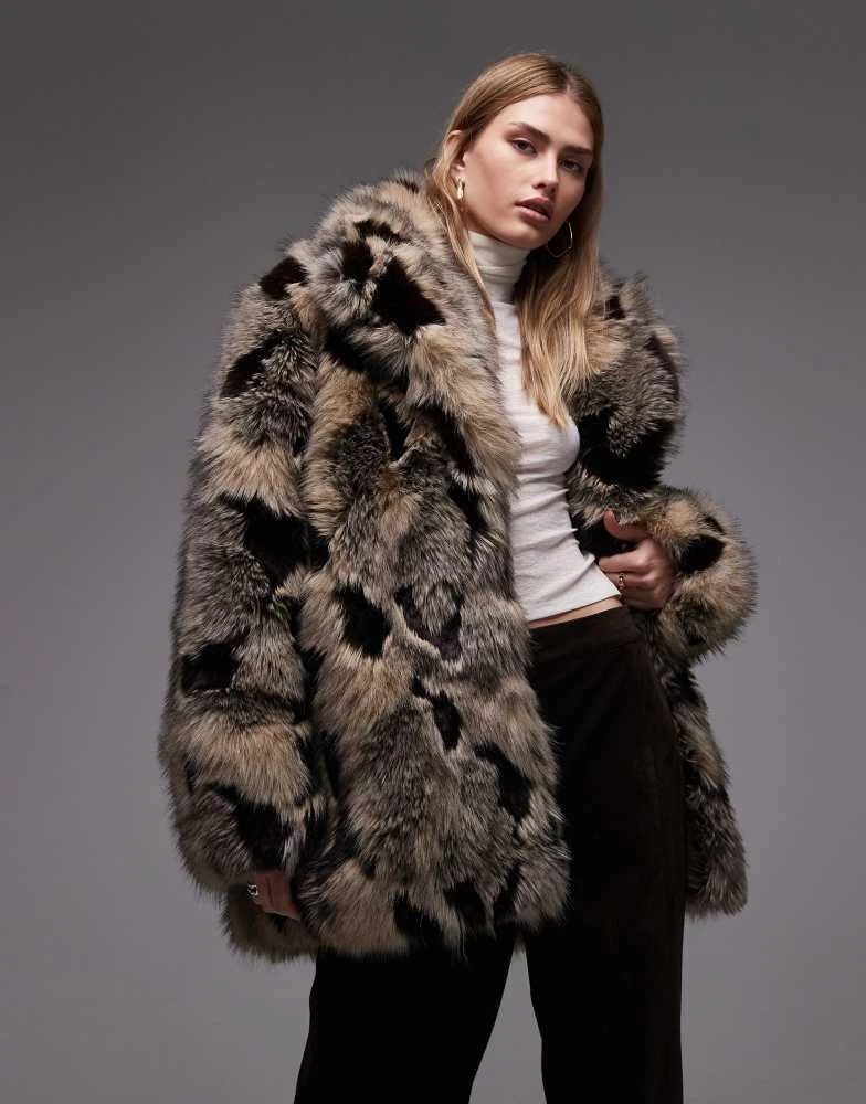 
Other Stories 
Other Stories faux fur coat in  brown and grey tone 1