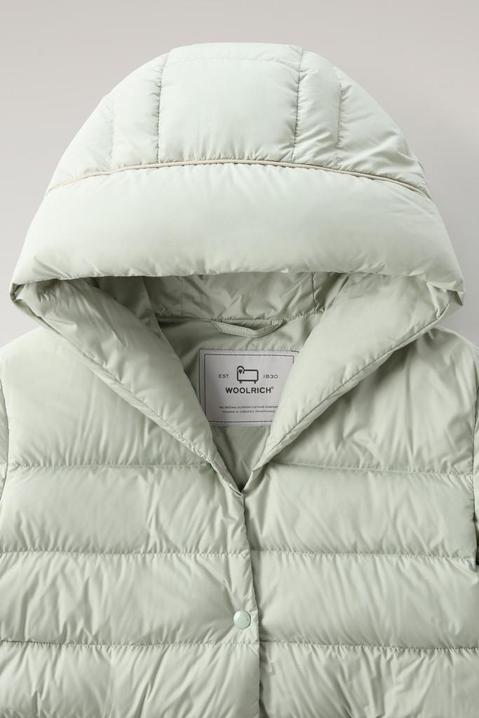 Woolrich Ellis Long Microfiber Down Jacket - Women - Green