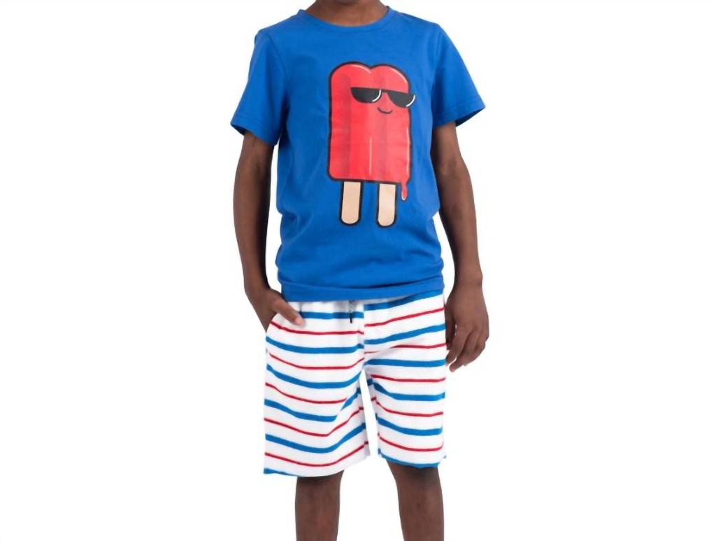 Appaman Double Fun Graphic Tee In Royal Blue