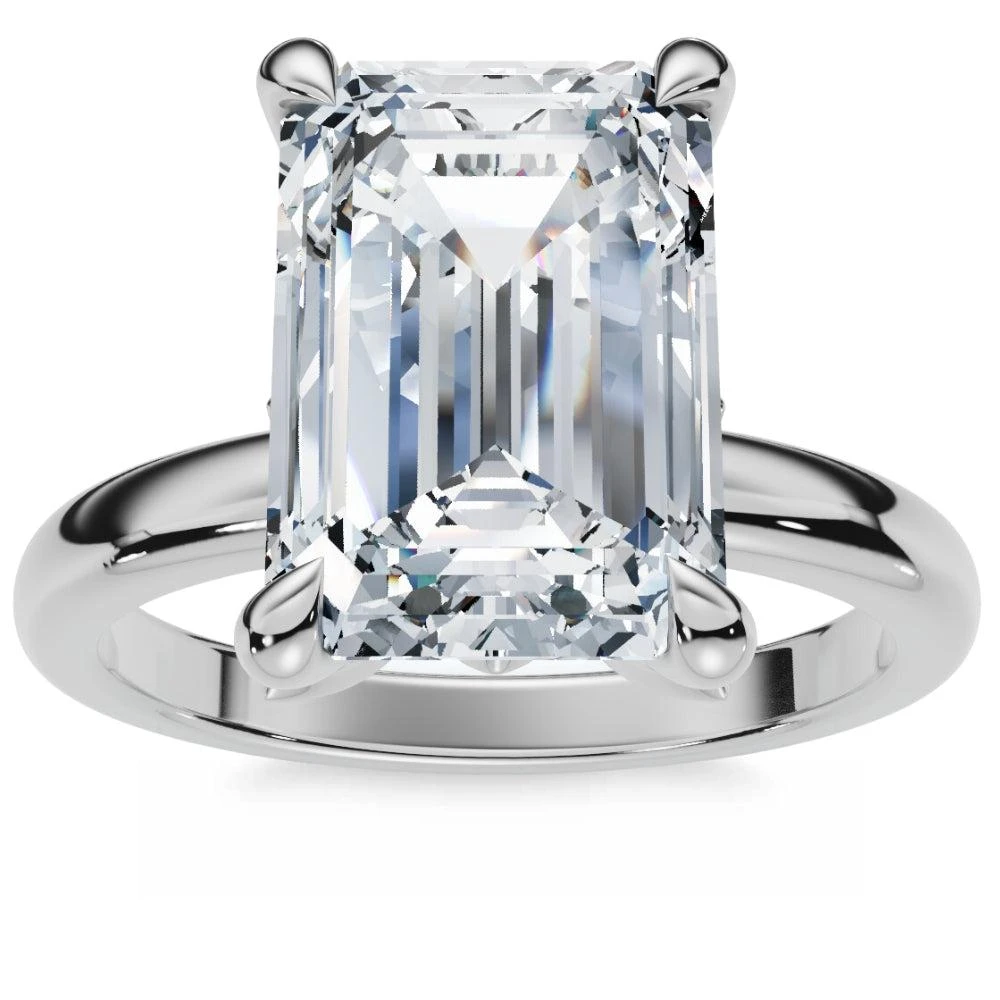 Pompeii3 2.05Ct Emerald Cut Certified Diamond Hidden Petal Engagement Ring Gold Lab Grown 5