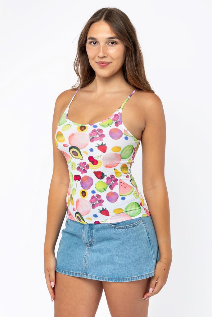 Los Angeles Apparel RPL3011P-X - Printed Poly Spandex Tear Drop Tank Top
