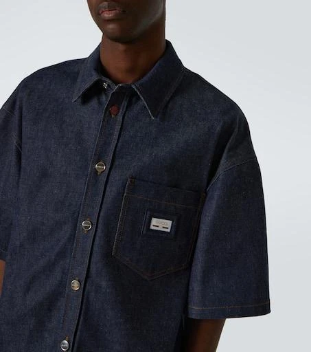 Gucci Web denim bowling shirt 5