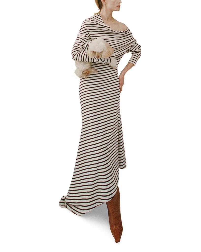 A.W.A.K.E. Mode Off-the-Shoulder Striped Dress 1