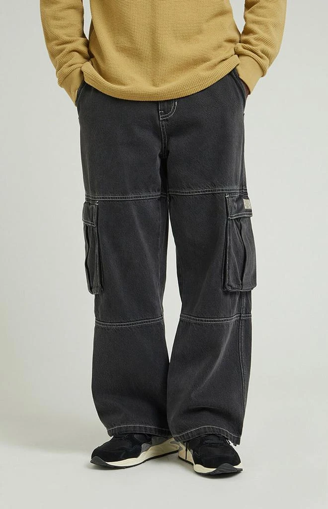 PacSun Black Extreme Baggy Cargo Jeans 1