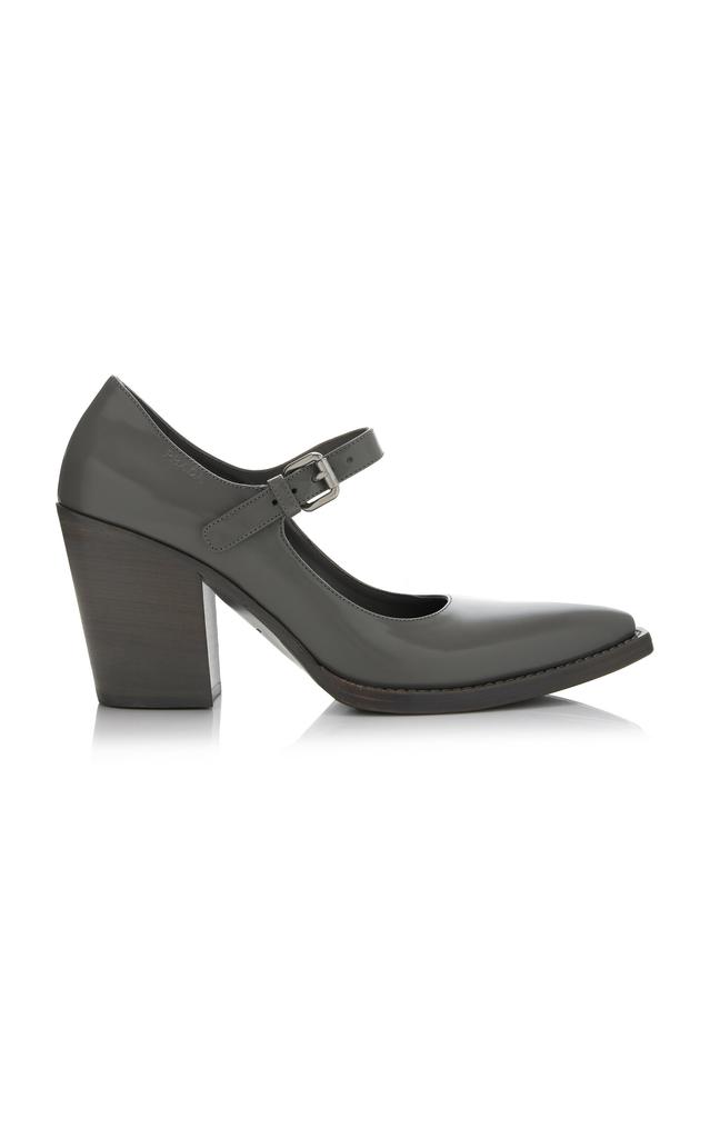 パンプス PRADA SLATE GREY SATIN DECOLLETE WITH CUT OUT Prada Slate grey satin décolleté with cut out - High Heels