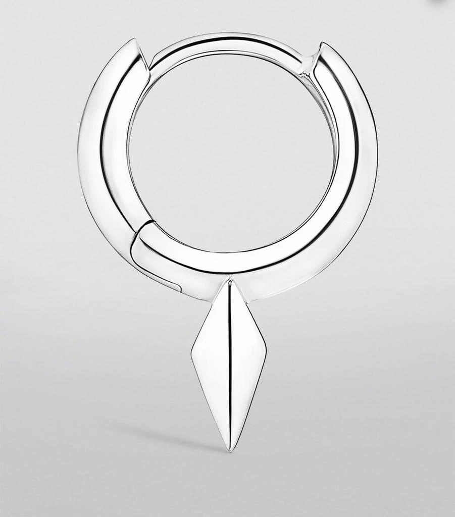 Maria Tash White Gold Faceted Single Short Spike Hoop Earring (6.5mm) 2