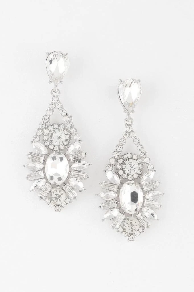 TRUEDAMES Multi Crystal Teardrop Earrings