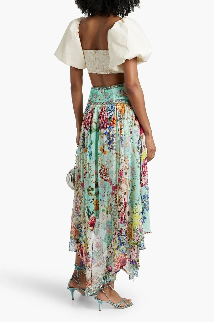 CAMILLA Crystal-embellished printed silk-georgette maxi skirt 3