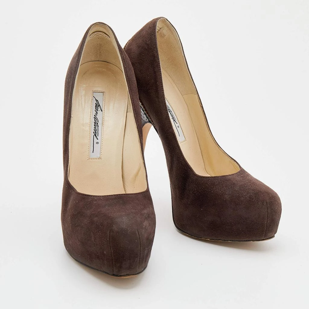 Brian Atwood Brian Atwood Brown Suede Platform Pumps 38 4