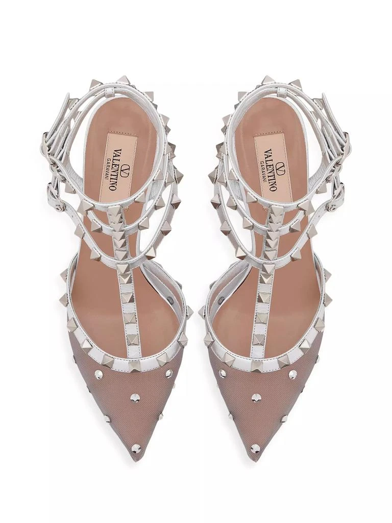 Valentino Rockstud Mesh Pumps with Crystals and Straps 65MM 4